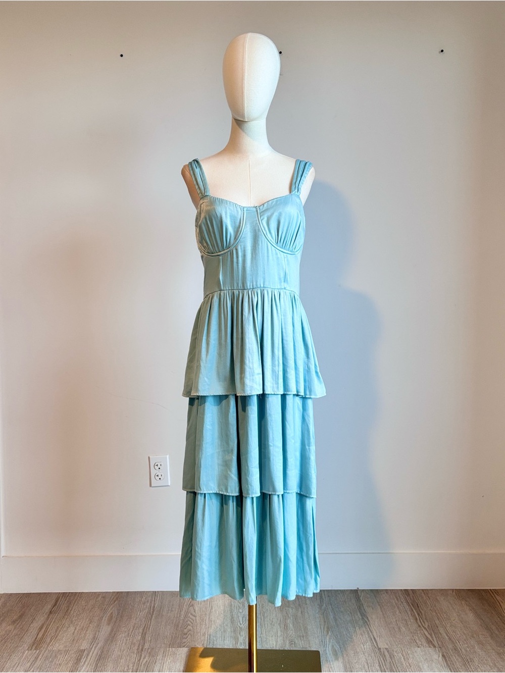 WeWoreWhat Pale Blue Tiered Maxi Dress